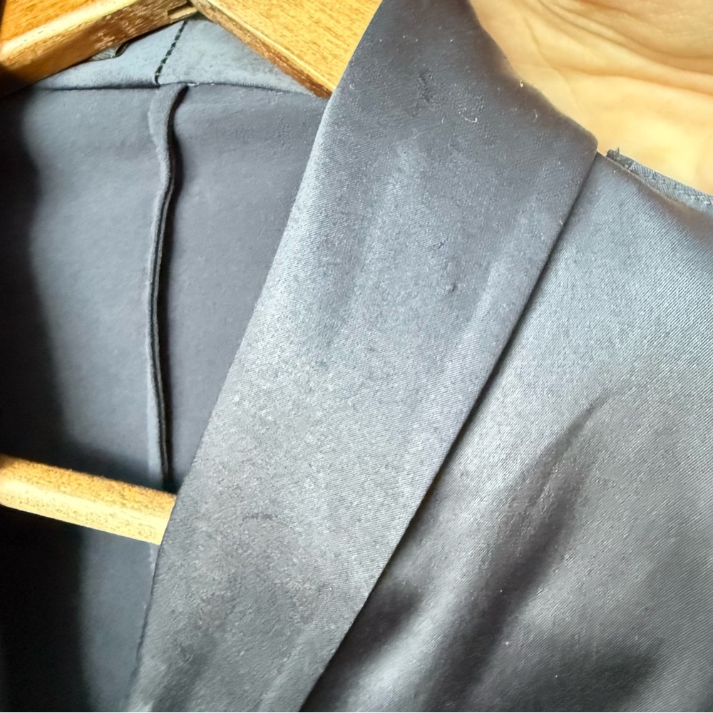 The Kooples Womens Navy Blue Military Satin Double‎ breasted Blazer 2 - Picture 12 of 16